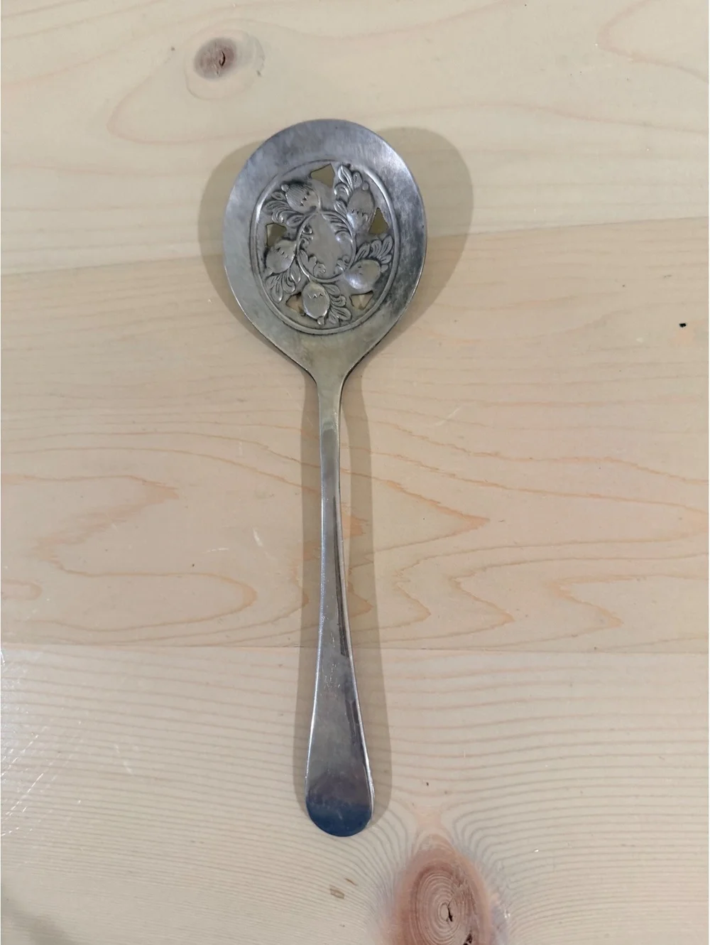 Vintage Silver Plated Sheffield England Decorative Serving Spoon